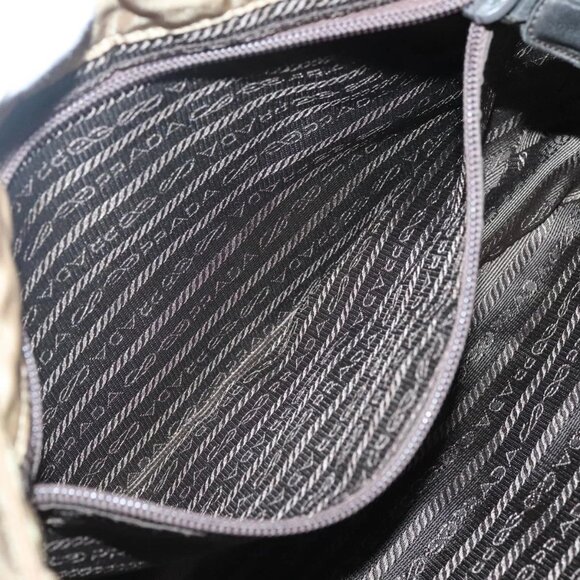 PRADA Chain Shoulder Bag Nylon Beige Auth th6074 - Picture 13 of 16